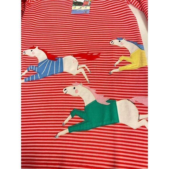 Joules Pink Stripe Horse Rosalee Long-Sleeve A-Line Dress 3 NWT - Picture 7 of 10